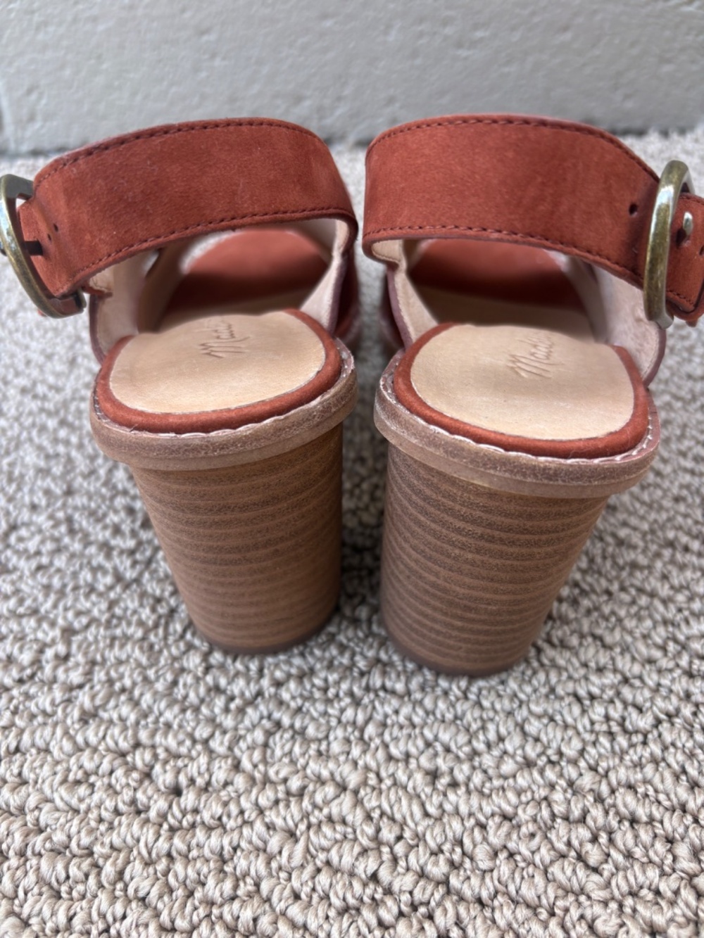 Madewell The Ruthie Crisscross Block Heel Slingback-Rust Suede-6.5 - Picture 3 of 4